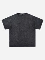 Hip Hop Mouth Printed Washed Out T-shirt