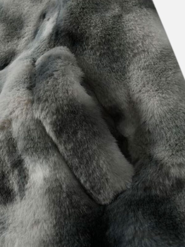 American Vintage Tie-dye Gradient Plush Embroidered Lambswool Jacket - 1558