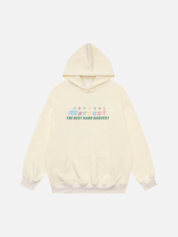 Graffiti Star Print Hooded Sweatshirt